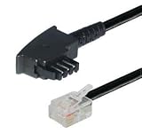 GR Computer DSL Anschlusskabel (PT-429) Anschlusskabel TAE-F / Stecker - 6P2C / Stecker schwarz 3.00 m