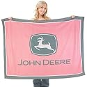 PINK DEERE FLEECE BLANKET