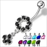 Fancy Dangling jeweled Belly Ring Piercing Jewelry