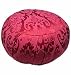 YogaAccessories (TM) Round Silk Jacquard Zafu Meditation Cushion - Scarlet Red