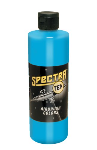 Badger Air-Brush Company Spectra-Tex Airbrush Ready Water Based Acrylic Paint, Neon Fluorescent Blue, 16-Ounce