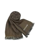 Roberto Cavalli Solid Three-tone Signature Long Scarf Brown