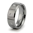 8mm Tungsten Carbide Diamond Ring (0.10ctw) GH/SI with Wood Box