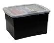 United Solutions Snap and Lock Plastic File Tote, Black