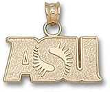 Arizona State Sun Devils Solid 10K Gold ''ASU'' Logo 3/8'' Pendant
