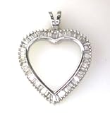 14K .50 CTW Baguette Diamond Heart Pendant