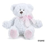 "Piper" Pink and White Teddy Bear 12"