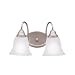 Kichler Lighting 5912NI Norwich 2-Light Wall Mount Bath Fixture, Brushed Nickel with Satin-Etched Glass