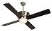 Craftmade KI52SS Kira 52 Inch Ceiling Fan, Stainless Steel Motor with Flat Black Blades and Integrated Light Kit