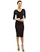 PattyBoutik Women's Cowl Neck 3/4 Sleeves Pleated Detail Dress