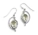 Sterling Silver Green Amethyst French Wire Earrings With Cut Out Bead Design