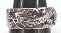 Long Detailed Asian Chinese Dragon Silver Tone Pewter Ring