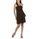 Mossimo® Black: One Shoulder Special Occasion Dress - Brown