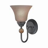 Westinghouse 64087 Symphony Hall One-Light Upward Wall Sconce, Distressed Black with Speckled Bronze Globe