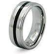 Titanium Ring with Black Resin Inlay (Sizes 7-13)