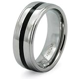 Titanium Ring with Black Resin Inlay (Sizes 7-13)
