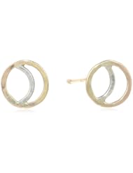 Melissa Joy Manning Oxidized Sterling Silver Crescent Inset 14K Gold Stud Earrings