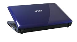 MSI U100-013US 10.1-Inch Blue Netbook - 3 Hour Battery Life