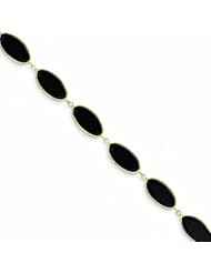 14K Gold Onyx Bracelet 7.25 Inches