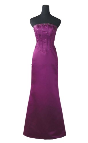 Qpid Showgirl langes Abendkleid Ballkleid mit Sprinkled mit Perlen Details, Farbe lila, 5374PU***Kostenlose Lieferung und Rückgabe***
