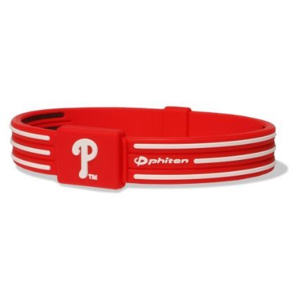 Phiten MLB Authentic Bracelet, Philadelphia Phillies, Medium (6.75 Inches)
