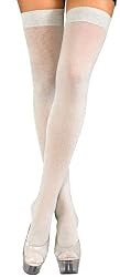 Silver Glitter Thigh Highs - Stockings & Tights