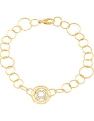 14K Yellow Gold Diamond Bracelet W\Rho Plate