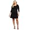 Star Vixen Women’s Plus-Size Longsleeve Ponte Skater Dress, Black, 1X
