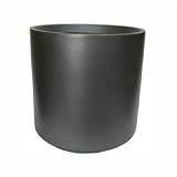 Fiberglass Planter - Copenhagen Style, Cylinder Planter, Metallic Charcoal Color, 9