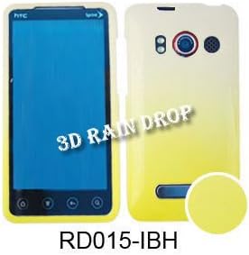 HTC EVO 4G 3d Rain Drop Yellow White Case Cover Housing New Snap On Protector