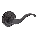 Baldwin PV.CUR.R.TRR.112.6L.DS Curve Right-Handed Privacy Lever with Traditional Round Rose, Venetia
