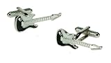 Onyx Designer Cufflinks - Black * White Guitar - For the Rocker
