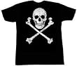 DISTRESSED SKULL AND CROSSBONES - Black T-shirt