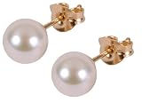 18ct Yellow Gold 'AAA' Akoya Cultured Pearl Stud Earring