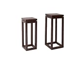 Pinzon Ellington 2 Piece Set Wood Pedestal, Java