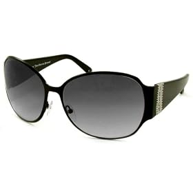Juicy Couture Queen S Sunglasses, Satin Black Frame Grey Gradient Lenses Crystals-Rhinestones