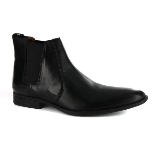 Mens Hush Puppies Metropolitan Black Leather Chelsea Boots