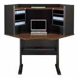 42 Corner Desk and Hutch Set - Series A Walnut Collection - Bush Office Furniture - WC25542-43