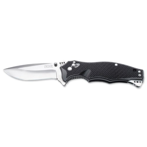 SOG Specialty Knives & Tools VL02-CP Vulcan Mini Knife with Straight Edge Assisted Folding 3-Inch Steel Blade and GRN Handle, Satin Finish SOG Specialty Knives & Tools VL02-CP Vulcan Mini Knife with Straight Edge Assisted Folding 3-Inch Steel Blade and GRN Handle, Satin Finish