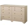 Shaker Style Natural Maple Finish Double Dresser