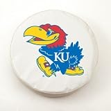 Kansas Jayhawks White Tire Cover, Large