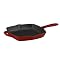 Chefmate® Square Cast Iron Grill Pan - Red