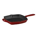 Chefmate® Square Cast Iron Grill Pan - Red