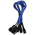 BitFenix Alchemy Multisleeve 4-Pin 20cm Molex to Triple 3-Pin 12V Fan Adapter - Blue Sleeve/Black Connector (BFA-MSC-M33F12VBK-RP)