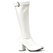 3 Inch Knee High Sexy Boots Zipper Buckle GOGO Boot Hippie Theatre Costumes Accessory White