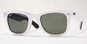 Ray Ban RB 2140 ORIGINAL WAYFARER Sunglasses - Top White on Black Frame / Crystal Green Lens