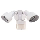 Heath Zenith SL-5597-WH 200-Watt Quartz Halogen Motion-Sensing Twin Security Light, White