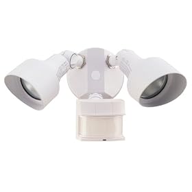 Heath Zenith SL-5597-WH 200-Watt Quartz Halogen Motion-Sensing Twin Security Light, White