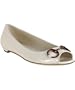 Gucci mystic white patent horsebit peep toe flats