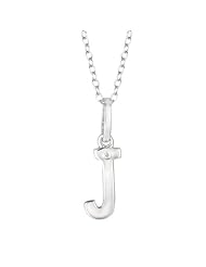 Sterling silver 0.005ct TDW Diamond Initial J Necklace (H-I, I2)